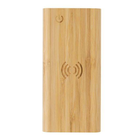 Bamboo 8.000 mAh 5W wireless powerbank - Custom Wood Designs