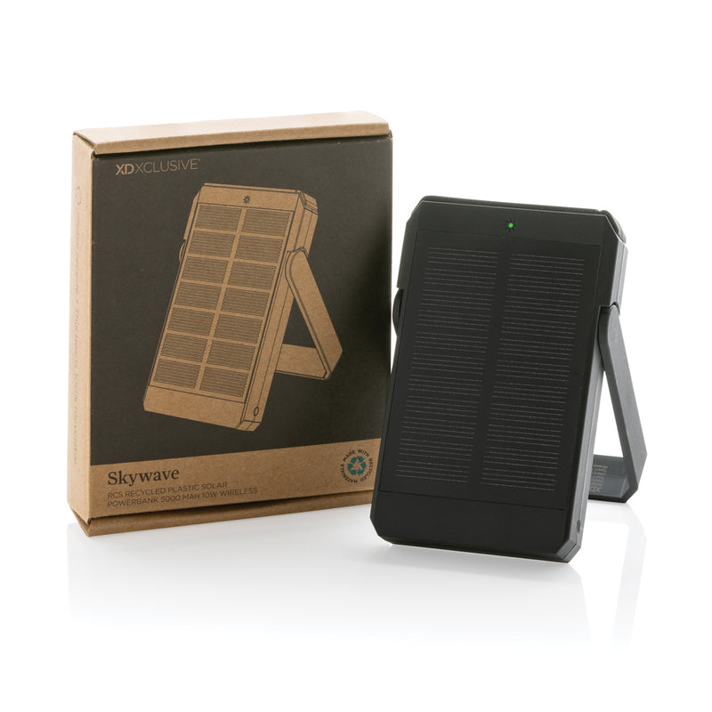 Load image into Gallery viewer, Skywave RCS rplastic solar powerbank 5000 mAh 10W wireless - Custom Wood Designs
