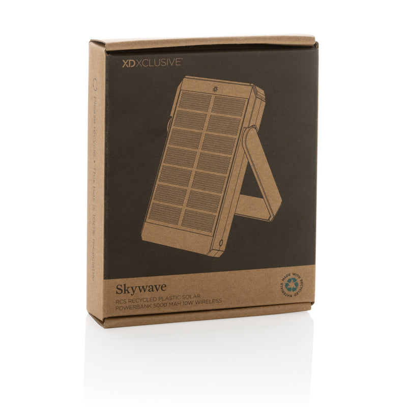 Load image into Gallery viewer, Skywave RCS rplastic solar powerbank 5000 mAh 10W wireless - Custom Wood Designs
