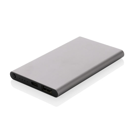 XD Collection recycled plastic and aluminum 4000mAh powerbank with Type C port, compact and portable for phones and tablets.