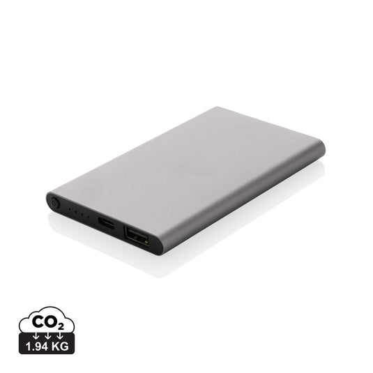 XD Collection RCS recycled plastic and aluminum 4000mAh powerbank with Type C port for phones and tablets.