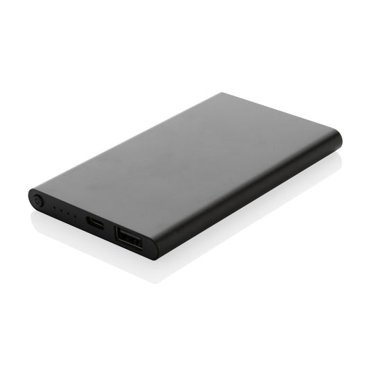 XD Collection RCS recycled plastic and aluminum 4000mAh powerbank with Type-C port for phone and tablet charging.