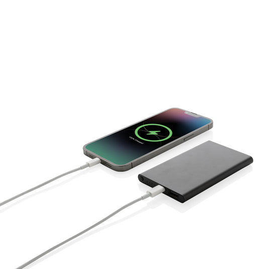XD Collection recycled plastic and aluminum 4000mAh powerbank with Type C port for phones and tablets.
