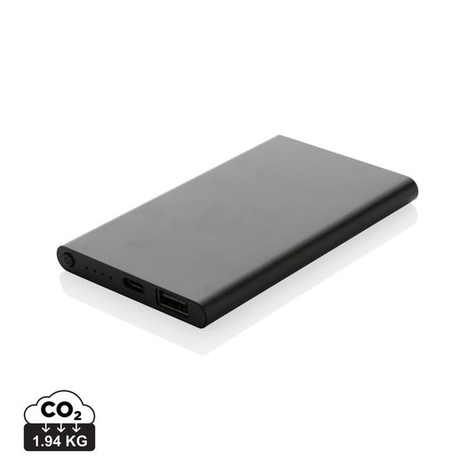 XD Collection RCS recycled plastic and aluminum 4000mAh powerbank with Type C port for phones and tablets.