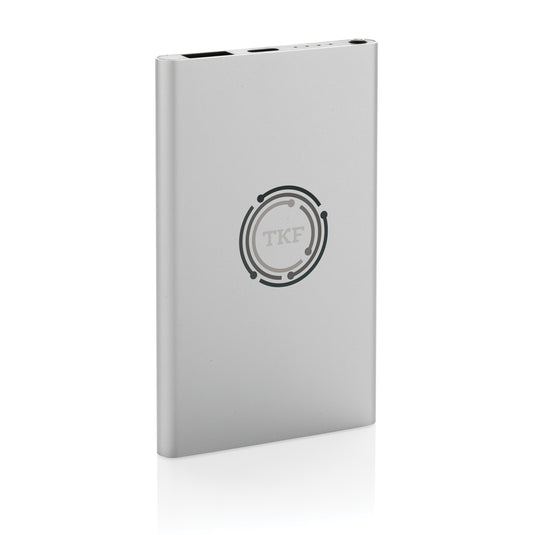 XD Collection RCS recycled plastic and aluminum 4000mAh powerbank with Type-C port for phone and tablet charging.