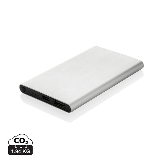 XD Collection RCS recycled plastic and aluminum 4000mAh powerbank with Type C port for phone and tablet charging.