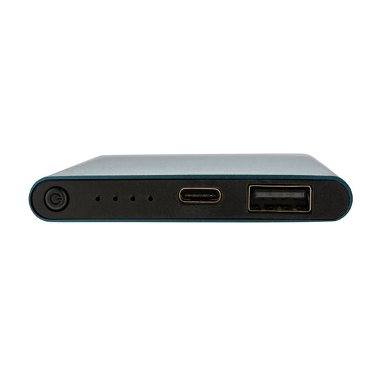 XD Collection recycled plastic and aluminum 4000mAh powerbank with Type C port for phones and tablets, shown in the image.