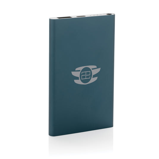 XD Collection recycled plastic and aluminum 4000mAh powerbank with Type C port, designed for phone and tablet charging.