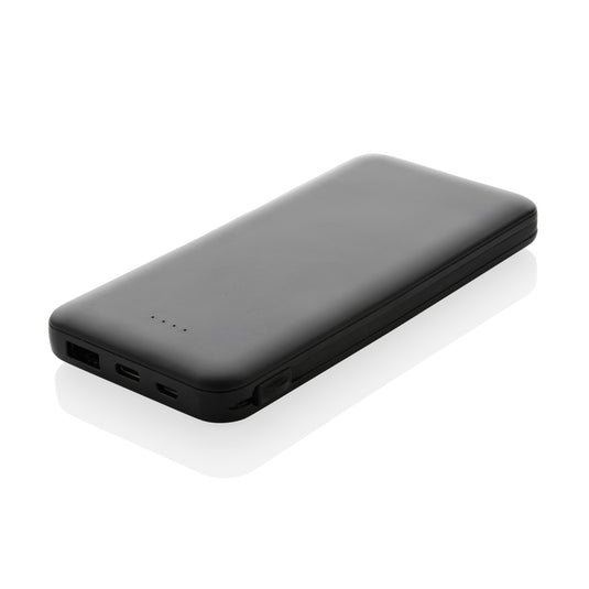 Lockhart RCS recycled plastic 10,000mAh power bank with integrated cables, XD Collection phone and tablet accessory.