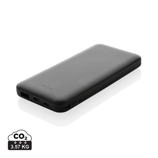 Lockhart RCS recycled plastic 10,000mAh power bank with integrated cables, XD Collection phone and tablet accessory
