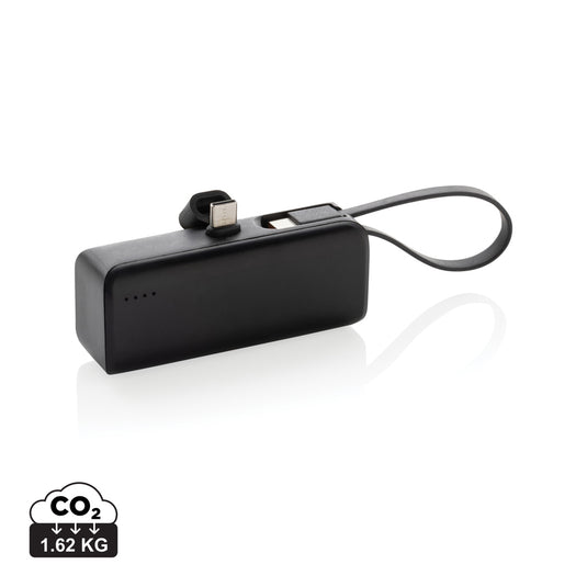 XD Collection Powerlink RCS plastic 3000mAh powerbank with USB-C connector for phones and tablets, showing the compact device.
