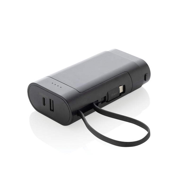 Load image into Gallery viewer, XD Collection CycleCell 10,000mAh removable battery powerbank for phones and tablets, shown with detachable battery and charging ports
