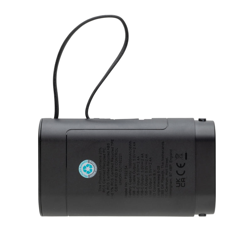 Load image into Gallery viewer, XD Collection CycleCell 10,000mAh removable battery powerbank for phones and tablets, shown with the battery and accessories.
