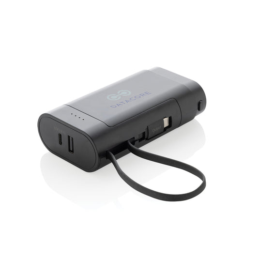 XD Collection CycleCell 10,000mAh removable battery powerbank for phones and tablets, showing the portable device and charging port.