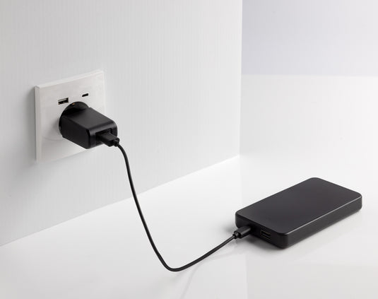 Boostcore RCS recycled plastic powerbank 10,000mAh USB-C from XD Collection, shown with USB-C port and sleek design.