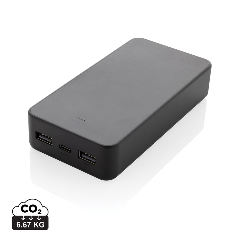 Load image into Gallery viewer, XD Collection Boostcore RCS recycled plastic powerbank with 20,000mAh capacity and USB-C port for phone and tablet charging.
