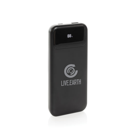 XD Collection Turbopack RCS plastic power bank with 10,000mAh capacity and integrated cables for phones and tablets.