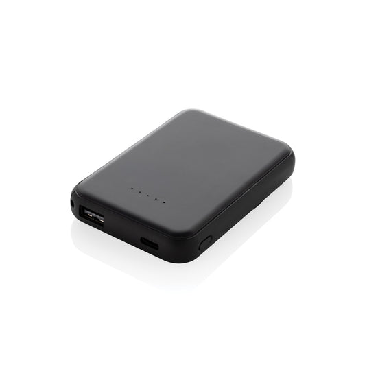 XD Collection Stellar RCS recycled plastic 5000mAh 5W magnetic powerbank for phones and tablets, featuring a compact design.