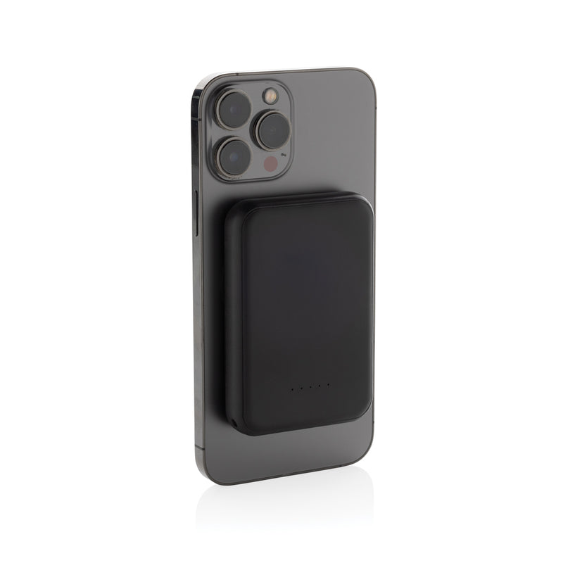 Load image into Gallery viewer, XD Collection Stellar RCS recycled plastic 5000mAh 5W magnetic powerbank for phone and tablet accessories, shown with magnetic attachment
