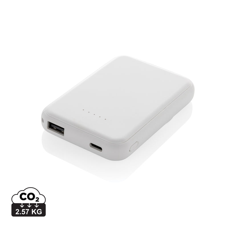 Load image into Gallery viewer, XD Collection Stellar RCS recycled plastic 5000mAh 5W magnetic powerbank for phones and tablets, showing its compact design and magnetic surface.
