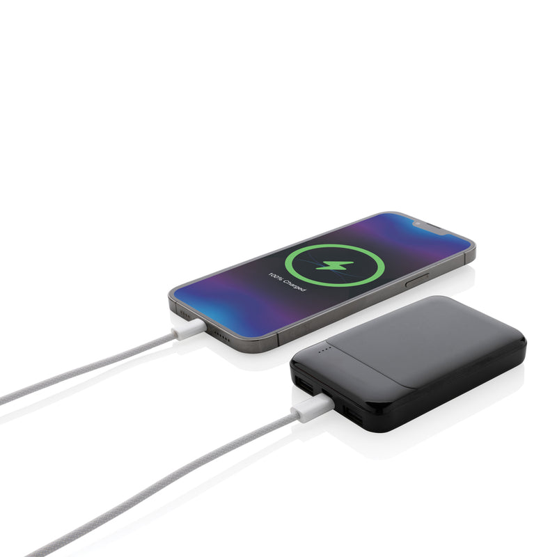 Load image into Gallery viewer, XD Collection recycled plastic powerbank with 5,000mAh capacity for phones and tablets, eco-friendly phone and tablet accessory.
