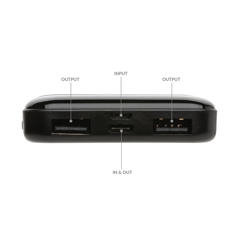 Load image into Gallery viewer, XD Collection RCS recycled plastic 5,000mAh powerbank for phones and tablets, compact portable power bank with USB ports.
