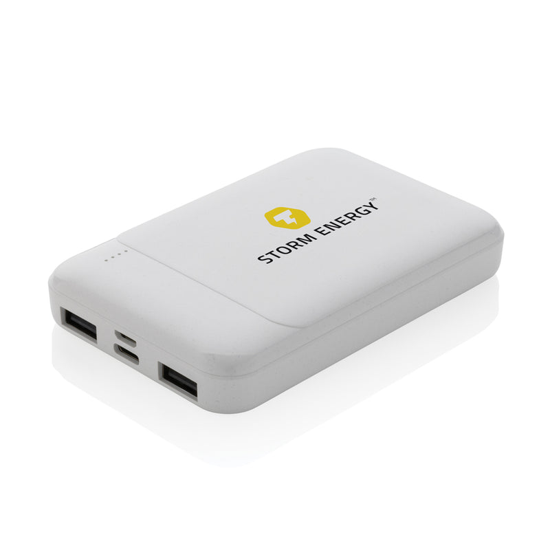 Load image into Gallery viewer, XD Collection RCS recycled plastic 5,000mAh powerbank for phones and tablets, showing the compact portable design.
