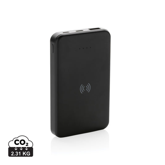 XD Collection RCS recycled plastic 5,000mAh wireless powerbank for phones and tablets, with 5W charging.