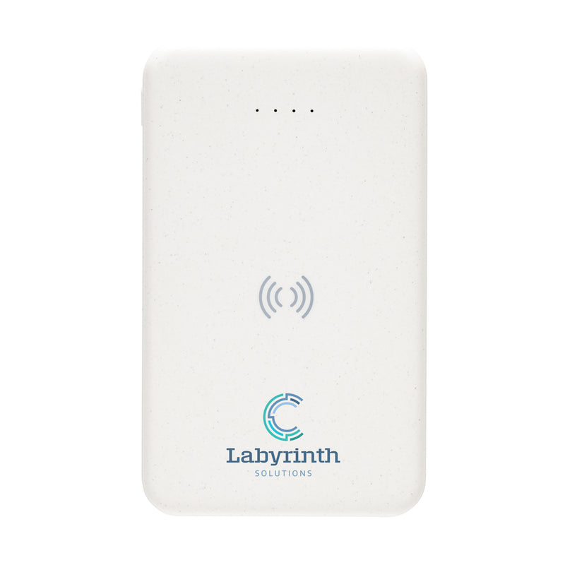 Load image into Gallery viewer, XD Collection RCS recycled plastic 5,000mAh wireless powerbank for phones and tablets, with 5W charging, in a sleek design.
