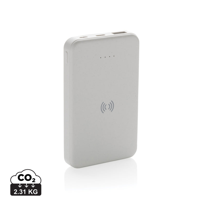 Load image into Gallery viewer, XD Collection RCS recycled plastic 5,000 mAh wireless powerbank for phones and tablets, with 5W charging, in a compact design.
