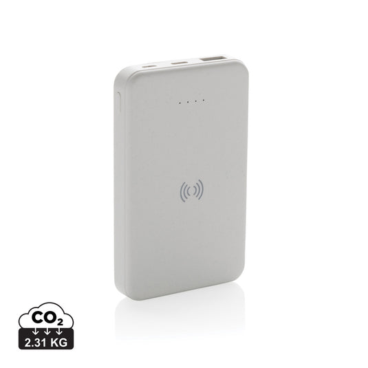 XD Collection RCS recycled plastic 5,000 mAh wireless powerbank for phones and tablets, with 5W charging, in a compact design.