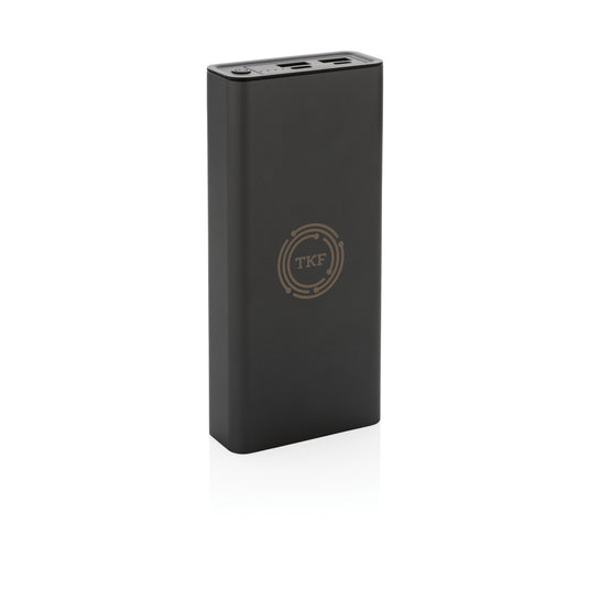 XD Xclusive Terra RCS recycled 20W aluminum powerbank with 20,000mAh capacity, designed for phones and tablets.