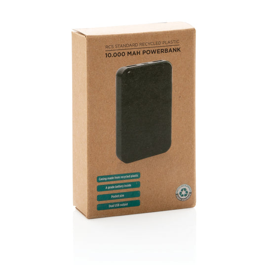 RCS standard recycled plastic 10.000 mAh powerbank - Custom Wood Designs
