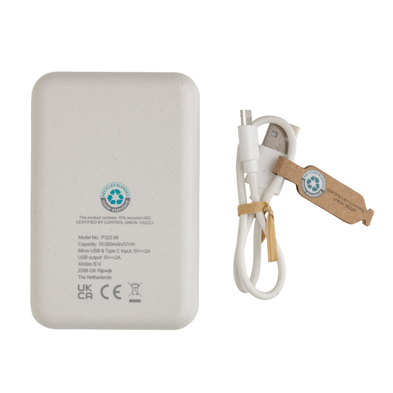 Load image into Gallery viewer, RCS standard recycled plastic 10.000 mAh powerbank - Custom Wood Designs
