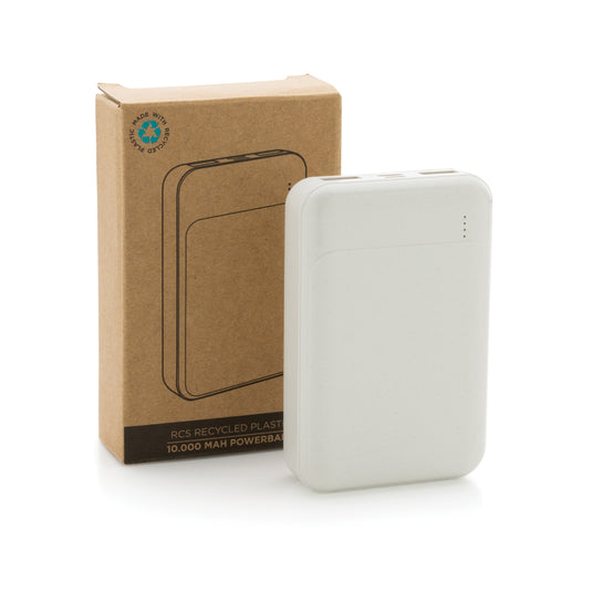 RCS standard recycled plastic 10.000 mAh powerbank - Custom Wood Designs