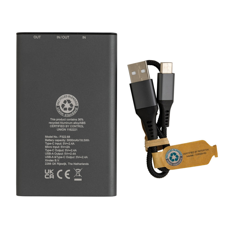 Load image into Gallery viewer, Terra RCS recycled aluminium powerbank 5.000 mAh - Custom Wood Designs
