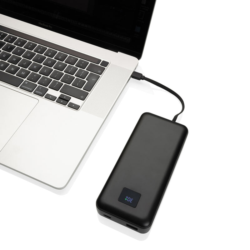Load image into Gallery viewer, XD Collection Gridley RCS plastic 20000mAh 65W laptop power bank with USB-C port for phone and tablet charging.
