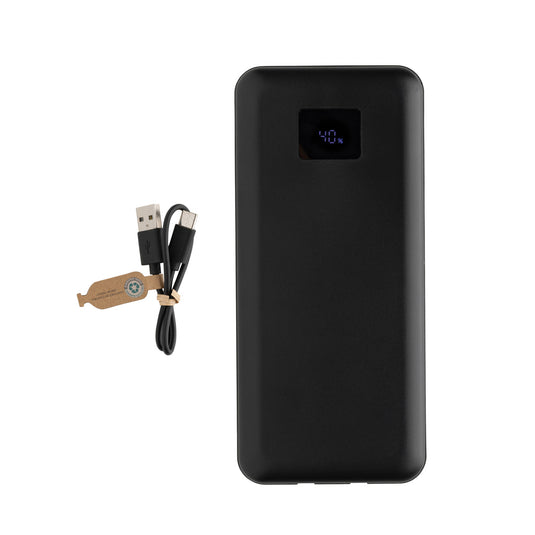 XD Collection Gridley RCS plastic 20000 65W laptop powerbank for phones and tablets, with multiple ports and compact design.