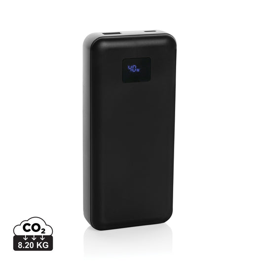 XD Collection Gridley RCS plastic 20000mAh 65W laptop power bank for charging phones and tablets, portable power accessory.