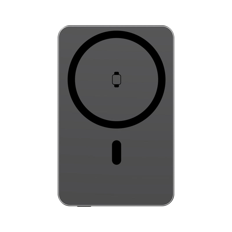 Load image into Gallery viewer, Urban Vitamin Marin 5000mAh magnetic wireless powerbank for phones and tablets, featuring 15W fast charging.
