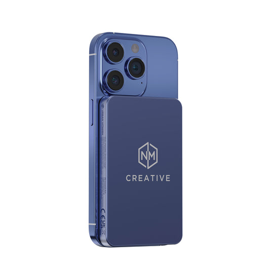 Urban Vitamin Marin 5000mAh magnetic wireless powerbank for phones and tablets, featuring 15W fast charging.