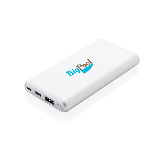 XD Collection ultra-fast 10,000mAh powerbank with Power Delivery for phones and tablets, shown with charging ports and sleek design.