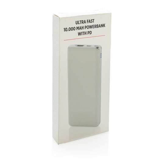 XD Collection 10,000mAh fast powerbank with PD for phones and tablets, compact portable charging accessory.