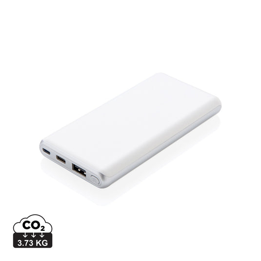 XD Collection 10,000 mAh fast powerbank with PD for phones and tablets, showing sleek portable design with USB-C ports.