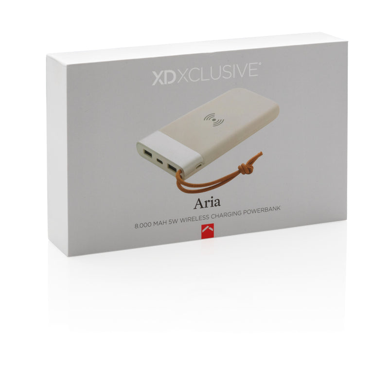 Load image into Gallery viewer, Aria 8.000 mAh 5W wireless charging powerbank - Custom Wood Designs

