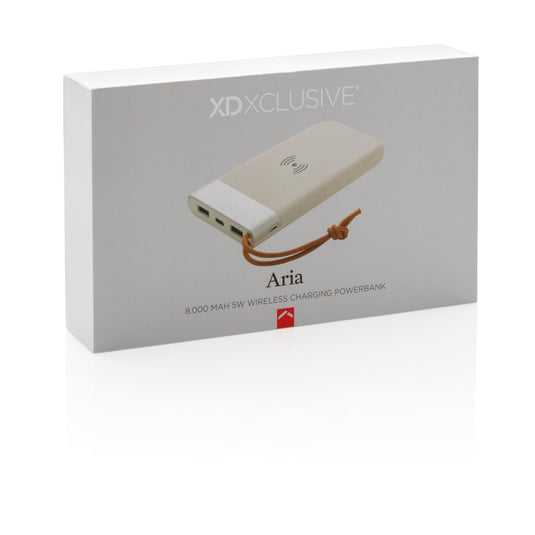 Aria 8.000 mAh 5W wireless charging powerbank - Custom Wood Designs