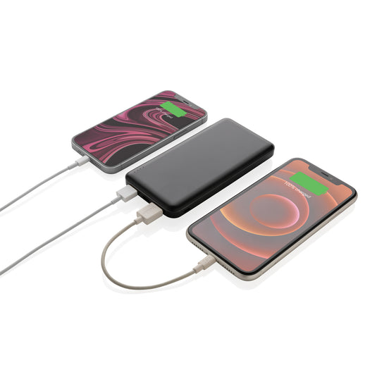 XD Collection high density 10,000 mAh pocket powerbank for phones and tablets, compact portable charger with multiple USB ports.