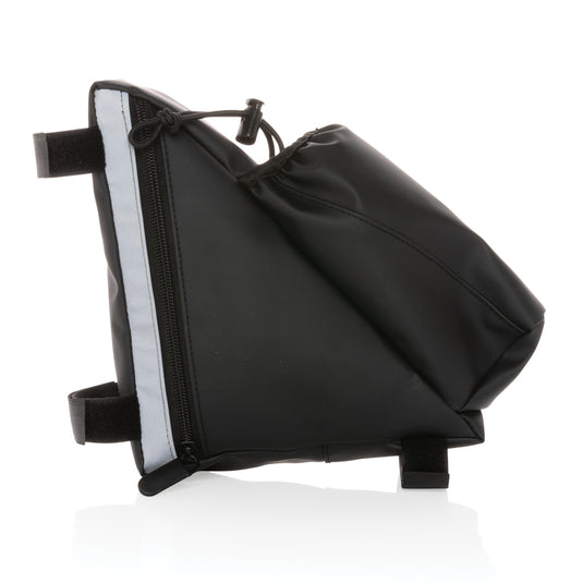 PU high visibility bike frame bag with bottle holder - Custom Wood Designs