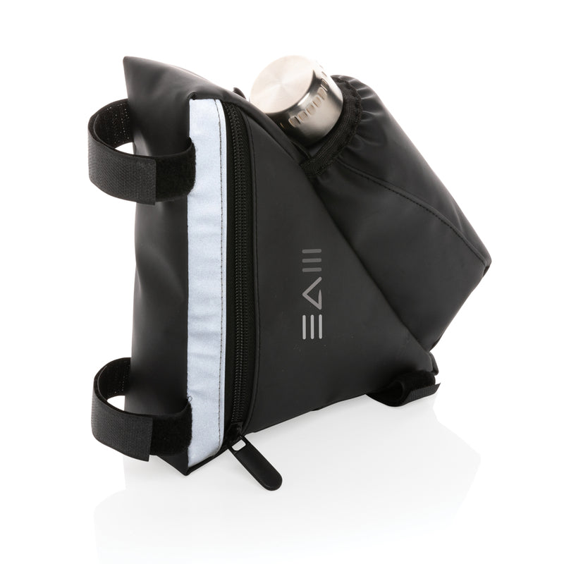 Load image into Gallery viewer, PU high visibility bike frame bag with bottle holder - Custom Wood Designs
