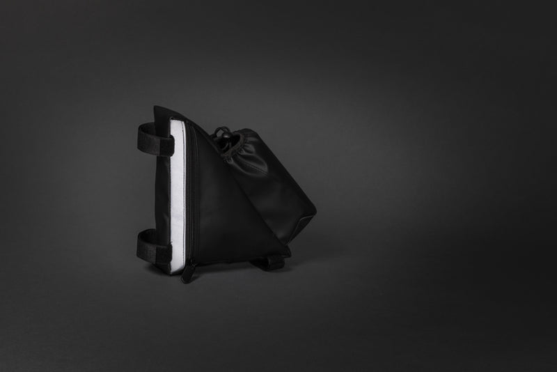 Load image into Gallery viewer, PU high visibility bike frame bag with bottle holder - Custom Wood Designs
